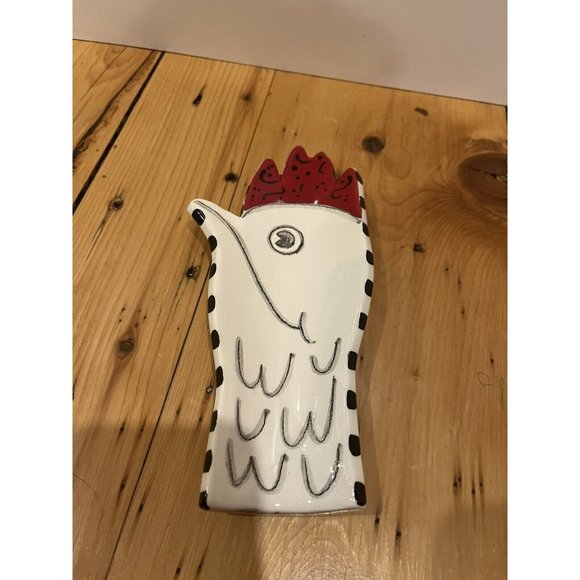 EAT ME! Ceramic Chicken Art. Hand Made & Painted Pottery/Figure/Wall Plate - Picture 7 of 7